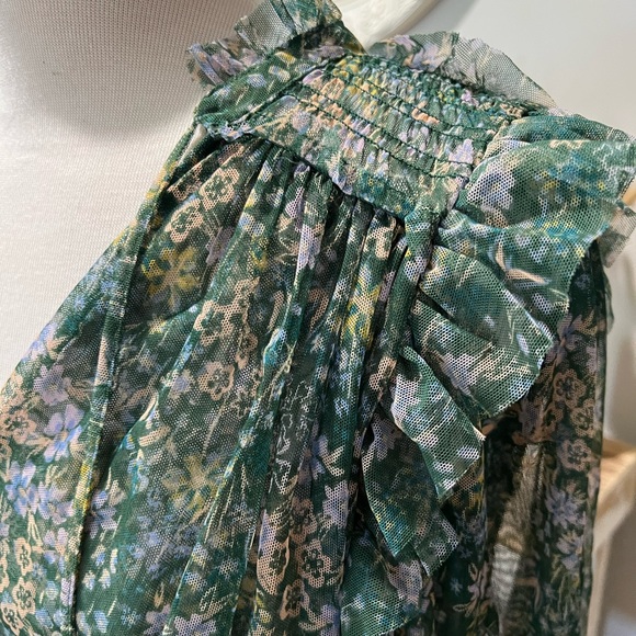 Free People Smocked Floral Twyla Top - Small - Picture 8 of 10